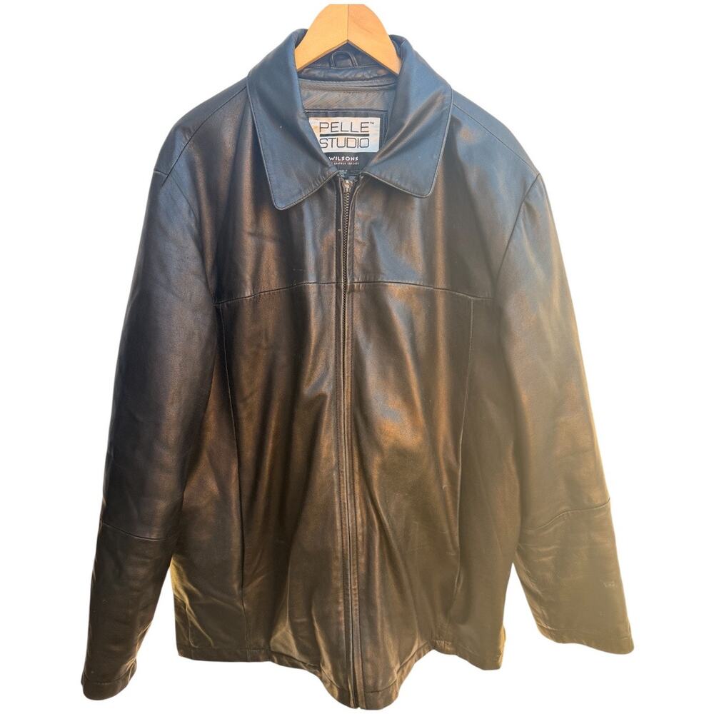 Pelle Studio Wilsons Black Leather Jacket Mens XL Thinsulate
